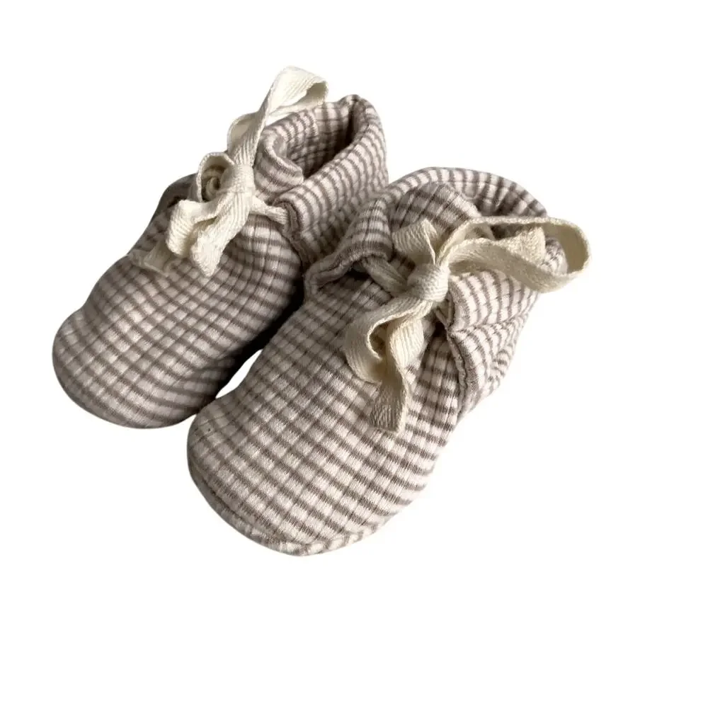Quincy Mae Beige & Cream Baby Walker Shoes